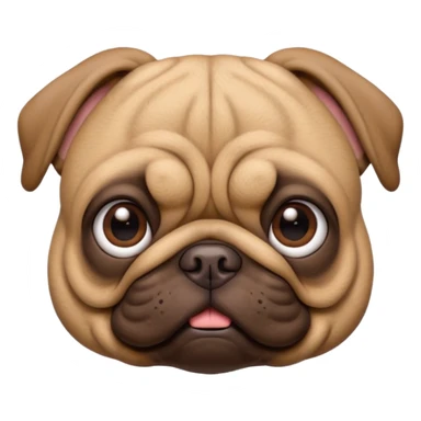 Brown (pug crossed with french bulldog) dog I'd like a 3D emoji sticker