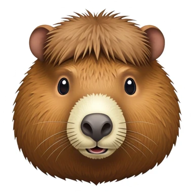 A capybara-coconut hybrid with the animal's head and a round, brown, textured coconut as its body sticker