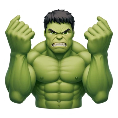 hulk superhero green muscular sticker