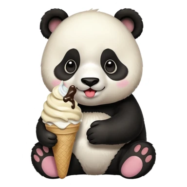 Panda eating ice cream sticker