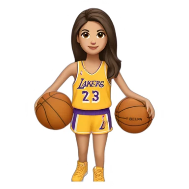 selena gomez with yellow lakers jersey sticker