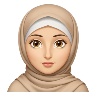 Hijabi, very fair skin, arab nose, doll like face, almond shaped hazel eyes sticker