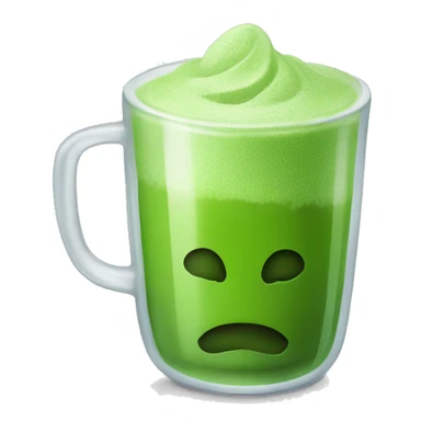 Matcha tea glass with foam  sticker