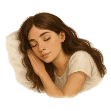 brunette girl sleeping, variation 3, peaceful and serene sticker