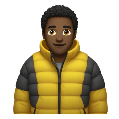 Black man wearing a yellow puffer jacket  sticker