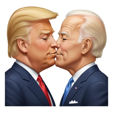trump and biden kissing sticker