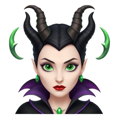 Maleficent villain with horns sticker