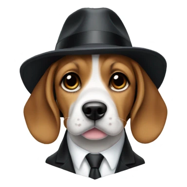 Beagle puppy in suit and fedora  sticker