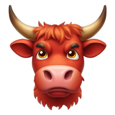 angry red cow gamer sticker