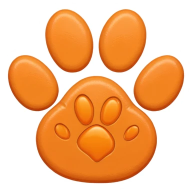 a very light pale pastel apricot orange pawprint sticker