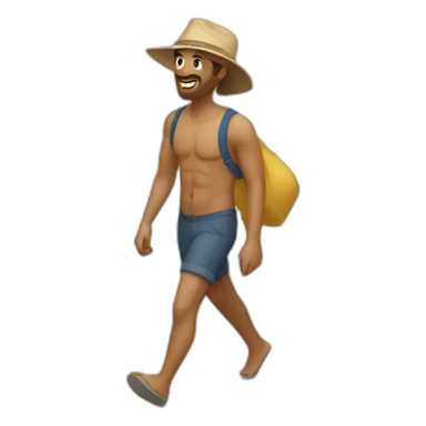 Una mañana caminando por la playa sticker