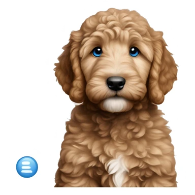 Light brown goldendoodle-puppy blue eyes sticker