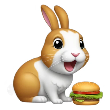 Lapin qui mange un hamburger sticker