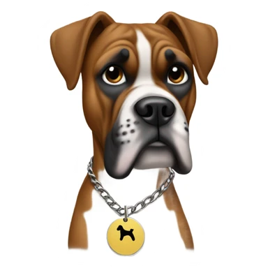 Boxer dog with ronnie dog tag sticker