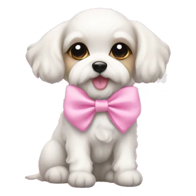 Schichon Puppy pink bow sticker