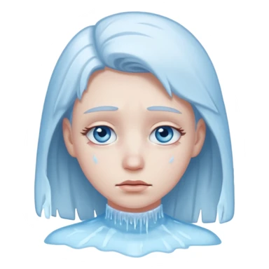 Frozen icy sad face sticker