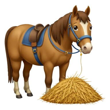 Horse eating hay sticker