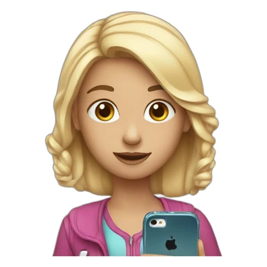 girl with cellphone in hand sticker