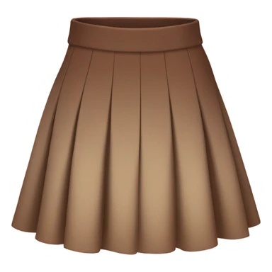 Brown pleated mini skirt, isolated sticker