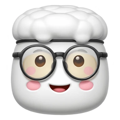 marshmallow with glassess sticker