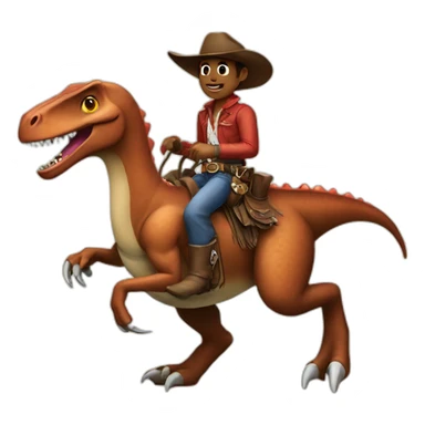 Cowboy riding Dinosaur sticker