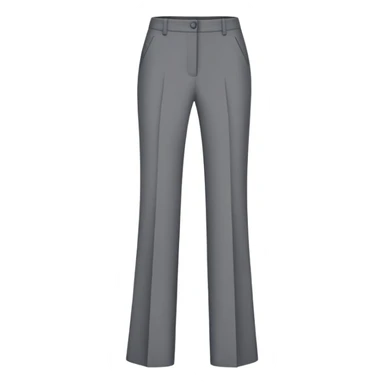 gray wide leg tailored women's dress pants, high waisted, formal trousers, only the garment, no model, flat lay on white background sticker
