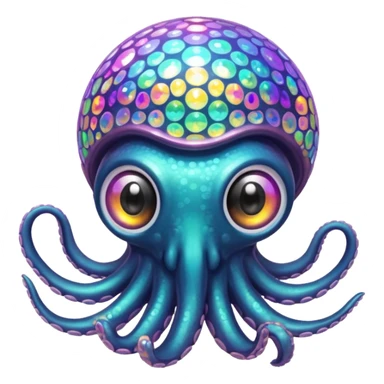 Poulpe et boule disco sticker