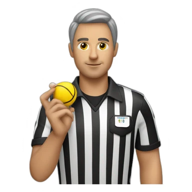 referee with whistle and blue shirt sticker