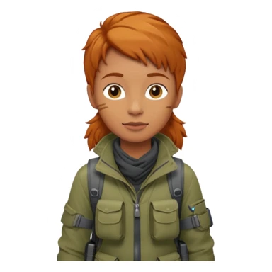 
wildlife photographer, trekking clothes, ginger hair sticker