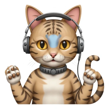 cat in headphones with a blunt in his hand  sticker