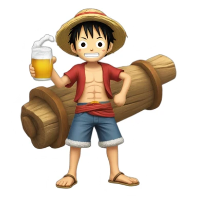 Luffy qui bois une bières sticker