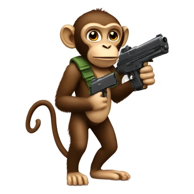 Monkey with a toy gun sticker
