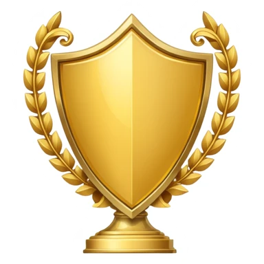 Gold shield with trophy sticker