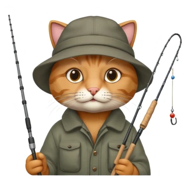 cat fisherman sticker