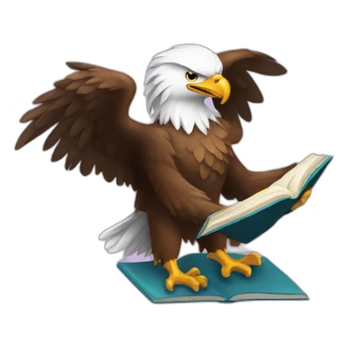 Eagle reading a book  sticker