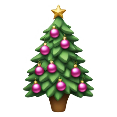 christmas tree with pink ornaments sticker