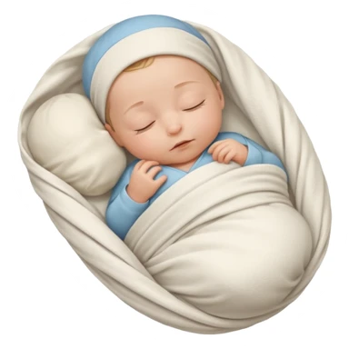 A new born baby boy wrapped in a swaddle sticker