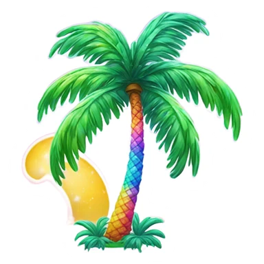 Lisa frank glitter palm tree sticker