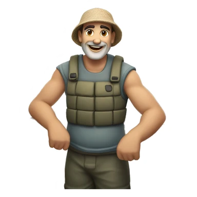 happy greek fisherman sticker