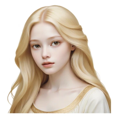 Cinematic Realistic Rapunzel Portrait, with porcelain-like skin featuring a subtle, natural glow, illuminated by soft lighting that brings out the gentle contours of her face. Her long, golden blonde hair cascades in detailed waves, each strand highlighted with a radiant shimmer as it catches the light. Her bright, expressive green eyes exude curiosity and warmth, framed by delicate lashes and soft, arched brows. Her expression is playful and vibrant, with a gentle smile. She is dressed in her classic lavender and pink gown, the fabric textured with delicate folds that flow naturally, catching the light with a soft, radiant glow. The portrait captures a luminous, enchanting aura, seamlessly blending realism with a whimsical, fairytale charm, evoking a timeless sense of beauty and magic. sticker