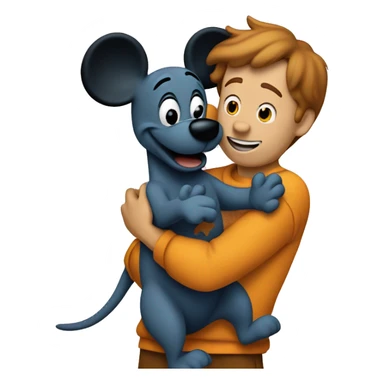 Scooby doo hugging Mickey Mouse sticker