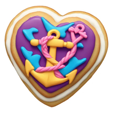 cookie heart with anchor sticker
