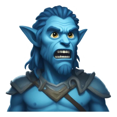 spectral giant blue firbolg surprised sticker