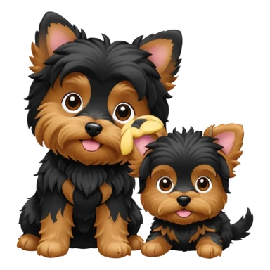 yorkie and a black cavapoo sticker