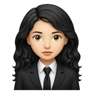 long wavy black haired woman with tie and blazer

 sticker