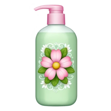 light green and pink floral shampoo sticker