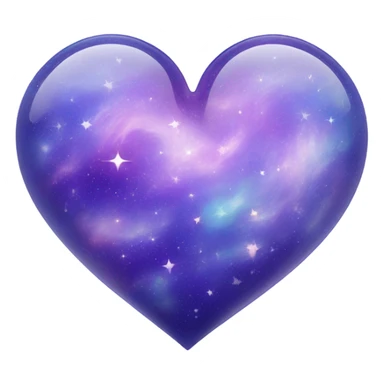 Pastel glass purple blue galaxy heart  sticker