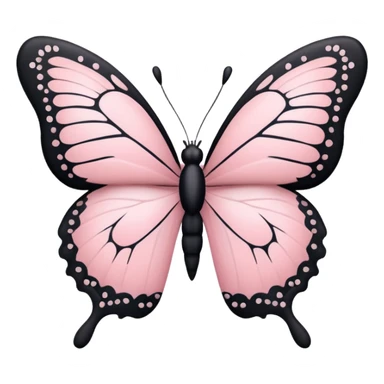 Pastel pink black butterfly sticker