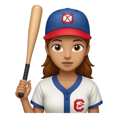 woman baseball player sticker