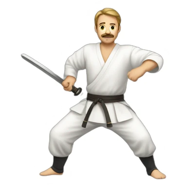 man practicing historical European martial arts with a sword sticker